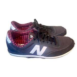 New Balance 410 Black Sneakers Women’s 8.5 • Plaid Lining • Retro Trail Shoes WL